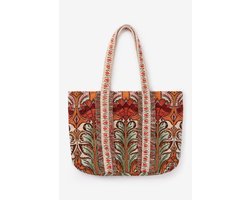 Sissy-Boy - Lichtoranje shopper met bloemenprint