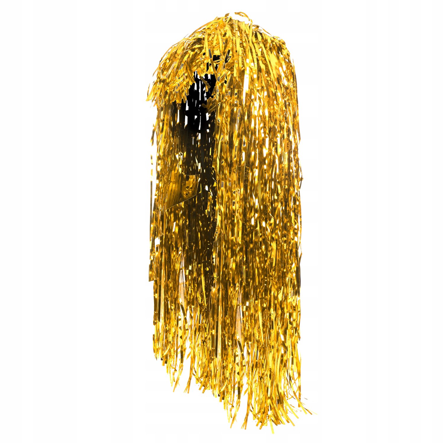 Gouden Folie Pruik met Pony - 60 cm