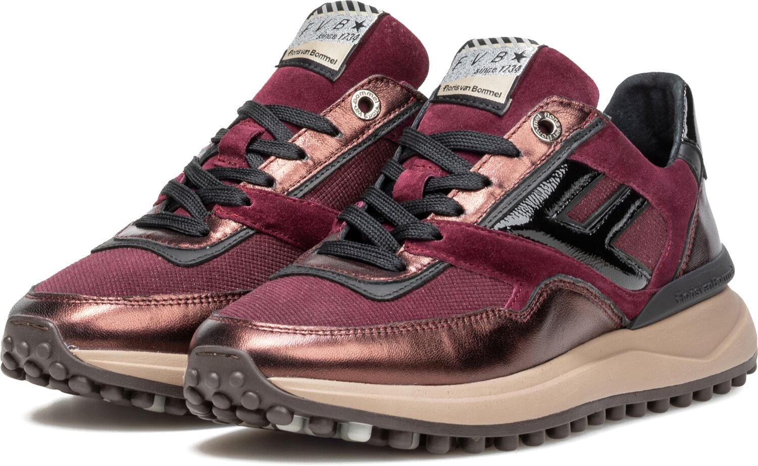 Floris Van Bommel Sfw-10170 Noppi Sneakers - Textiel - Dames - Rood - Maat 37,5