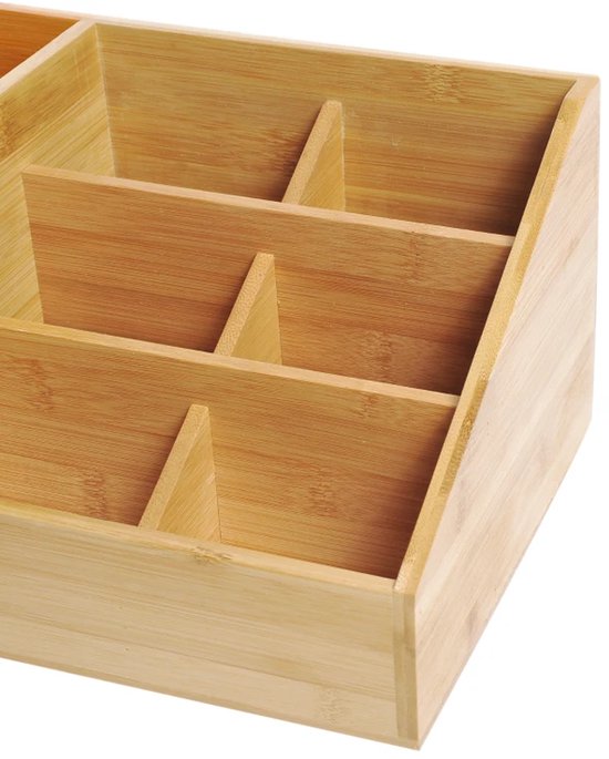 Bureau-organizer - Bamboe opbergdoos met lade - Pennenhouder - Naturel - 33 x 20,5 x 15,5 cm — cadeau in Wonen & Interieur - foto 8