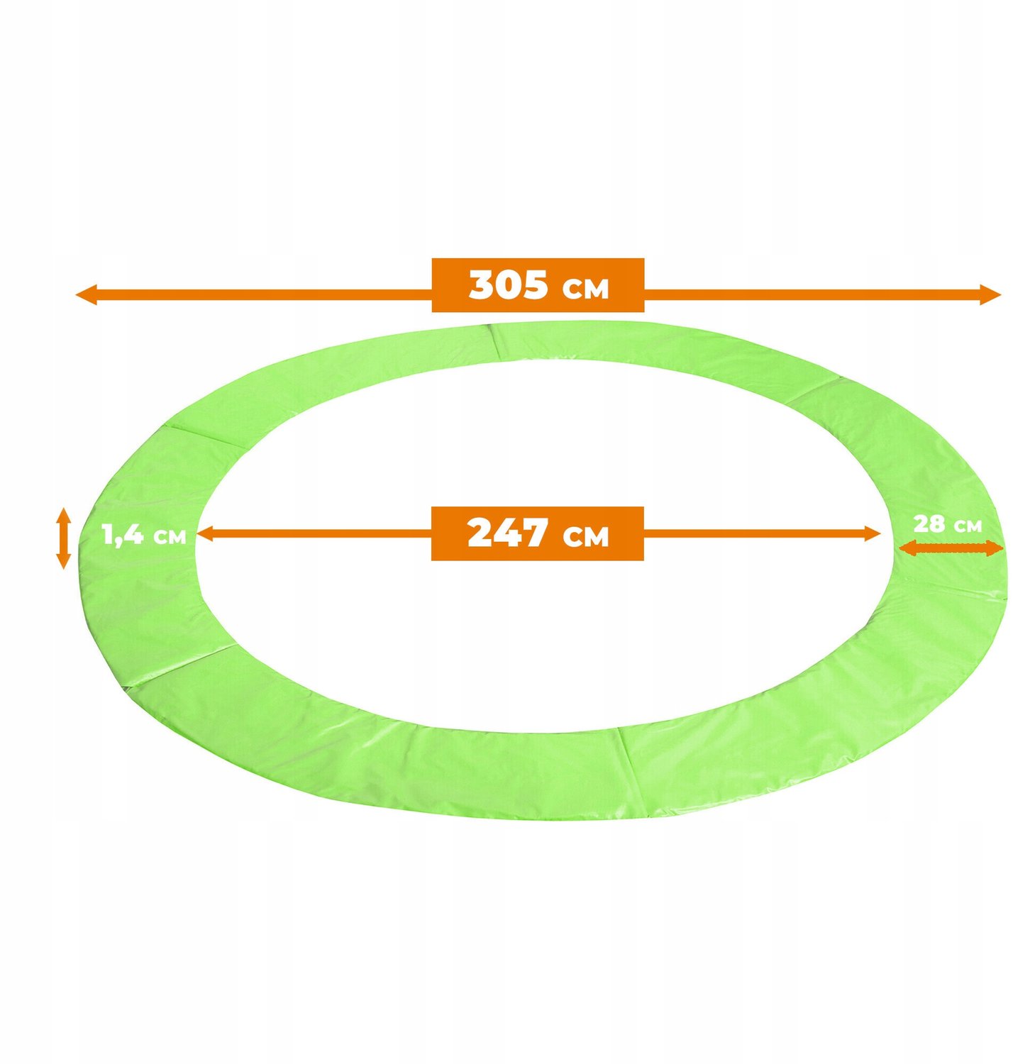 Universele Trampoline Veerspannerhoes 305 cm Groen