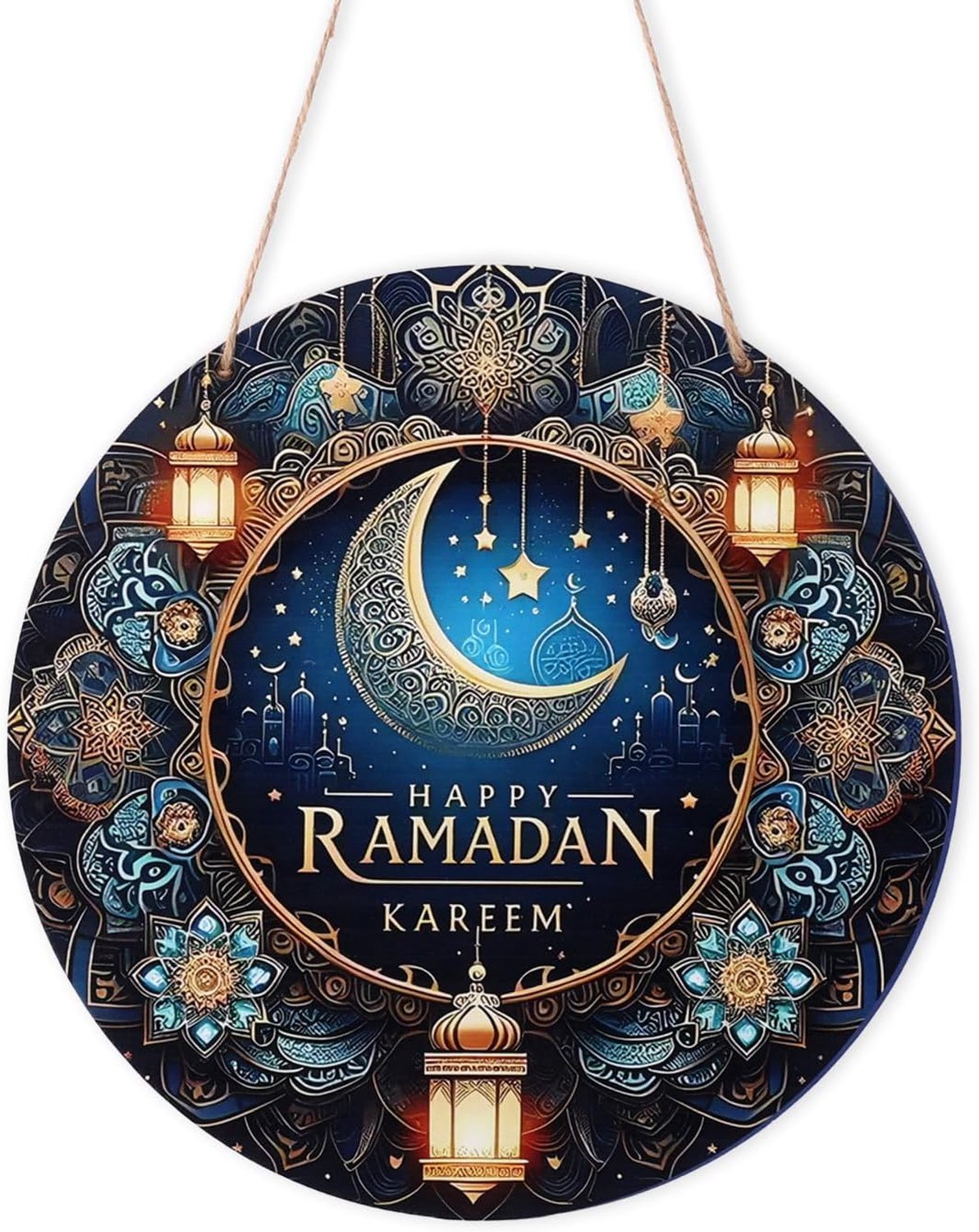 Famanu - Holzschild Ramadan - Creëer een feestelijke sfeer - Perfect voor decoratie - 20 cm