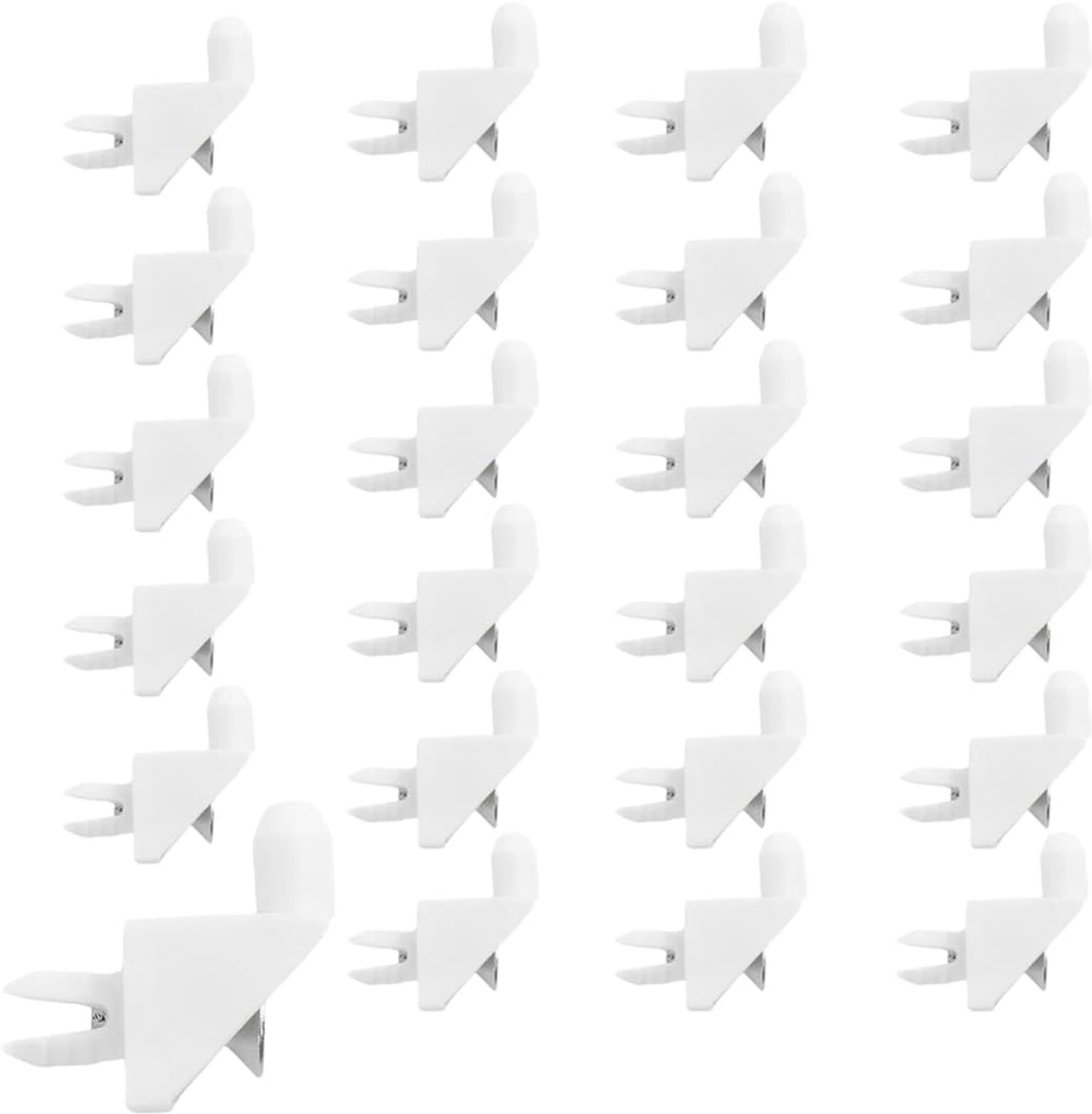 Famanu - Plattenhouder Set - Houdt platen stevig op hun plek - Inclusief schroeven - Wit 24 stuks