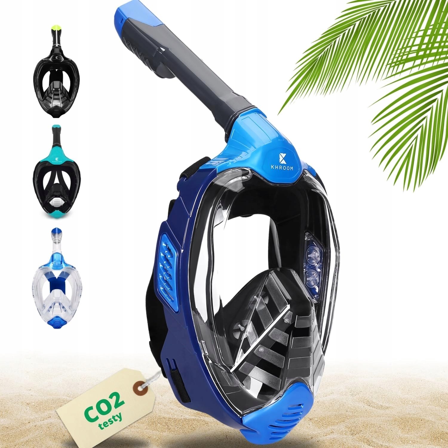 Volledig gezichtsmasker voor snorkelen - Veilig ademen met CO2-systeem