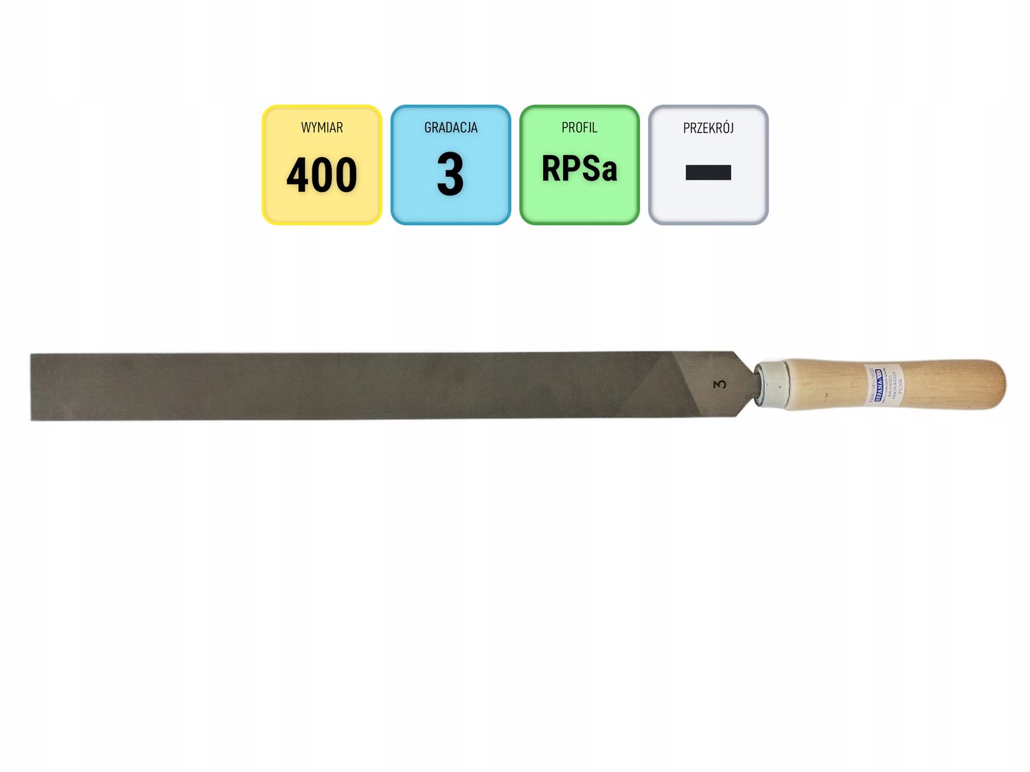 Platte Vijl 400mm - Precisie Gereedschap met Houten Handvat