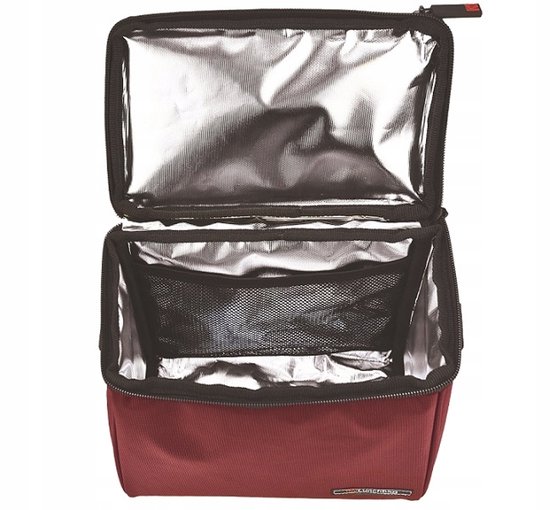 Merkloze Rode Thermos Lunchtas met 2 Bakjes en Drinkfles — afbeelding 3