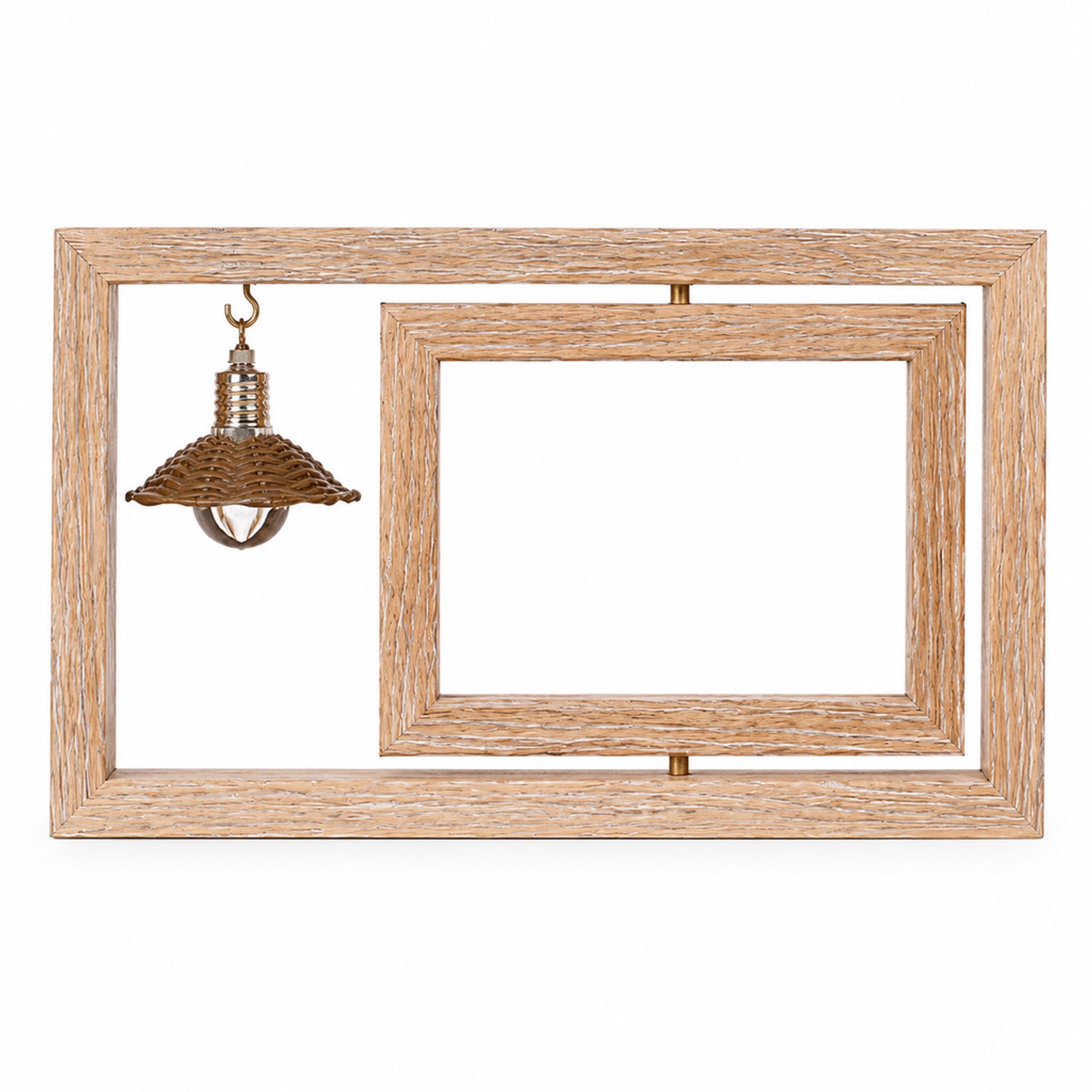 SWGOTA Dubbelzijdige draaibare houten tafelfotolijst, 6 inch staand, 17,2 x 12 cm Bruin