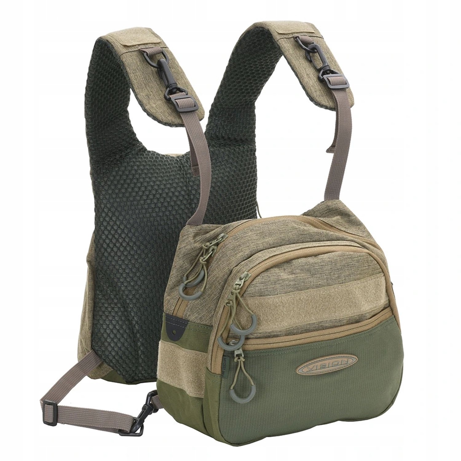 Vision Mycket Bra 2 Chest Pack V3577N Visuitrusting voor Vissers Groen