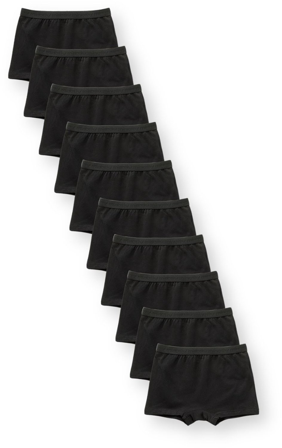 Minoti onderbroeken meisjes met korte pijp effen - zwart - 10-pack
