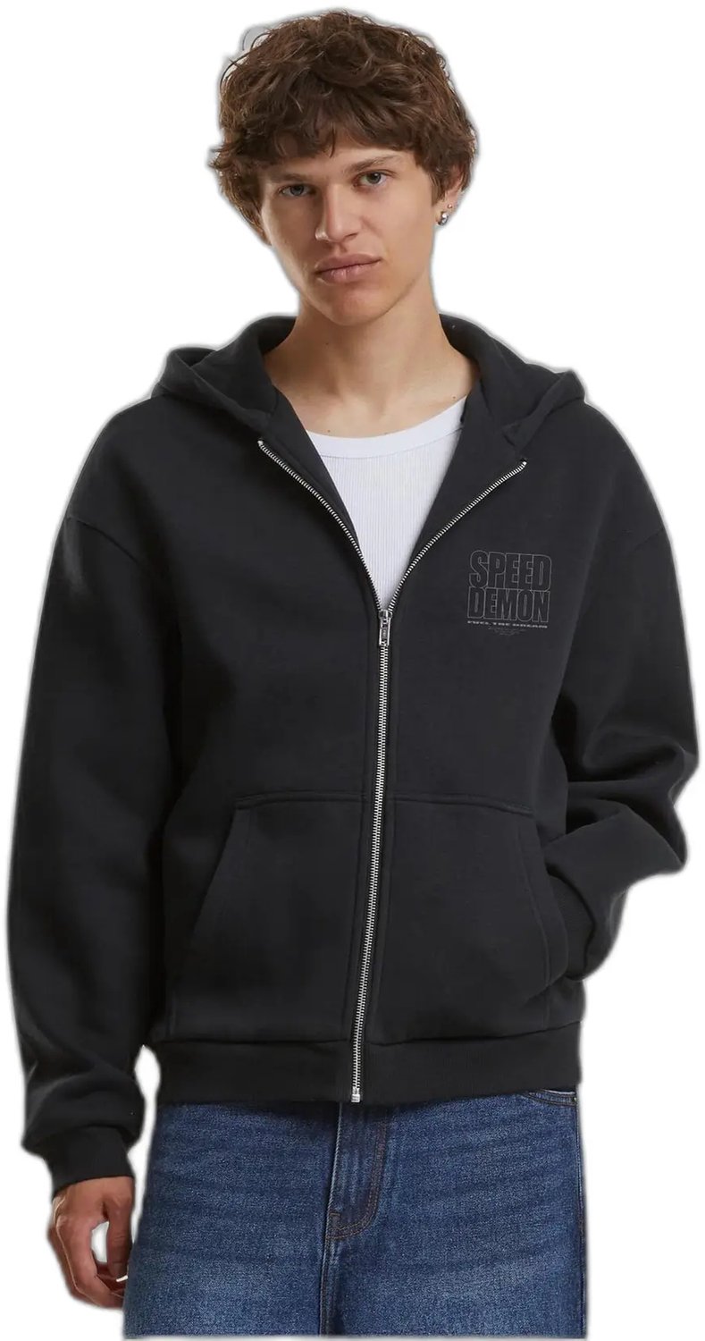 Hooded sweatshirt met rits Mister Tee Speed Demon Zwart