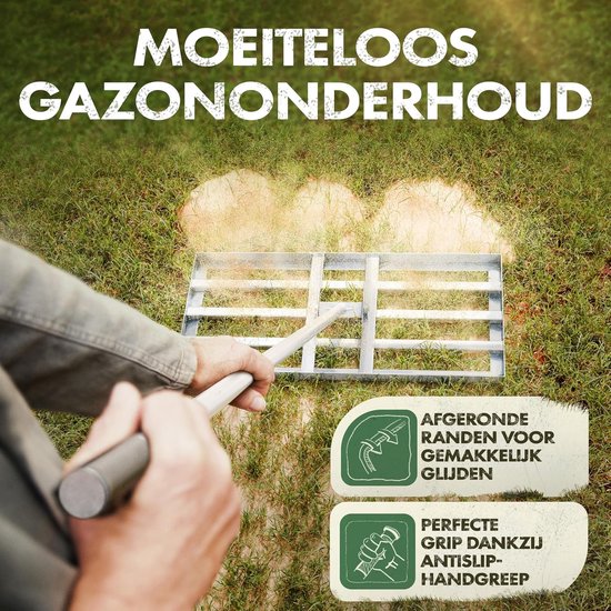 Gazonrakel - Geen Kleur - 75 x 35 cm - Met Demonteerbare Steel - Voor Gazononderhoud — afbeelding 5