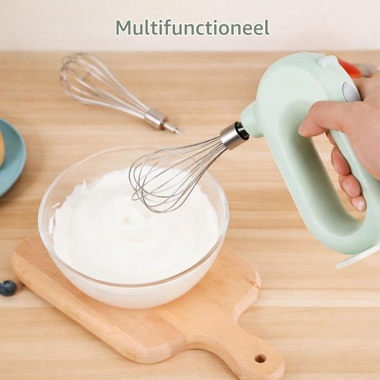 Draadloze Handmixer Elektrische Mini USB -oplaad 1500 MAh Egg Beater 4 Verstelbare Mini -Handmixer, en Draagbaar met Ronde Handgreep voor Comfortabel Gebruik (GREEN) — afbeelding 3