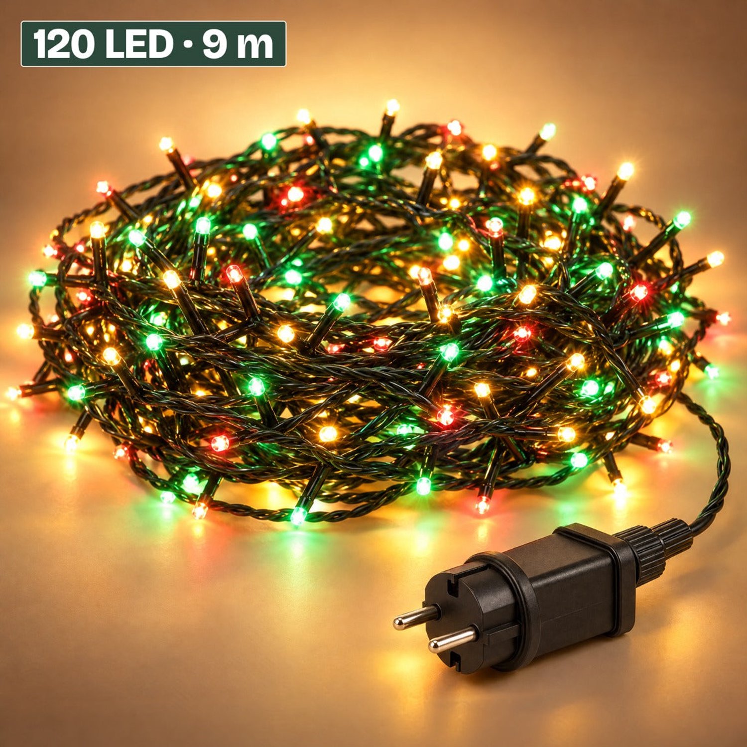 Levano Kerstverlichting Buiten 120 LED 9 m - Kerstversiering - Lichtsnoer voor Binnen en Buiten - Kerstlampjes Gekleurd - LED Lampjes - Kerstboomverlichting - Lichtslinger - Kerstlichtjes - Lichtketting - Sfeerverlichting - Timer - IP44
