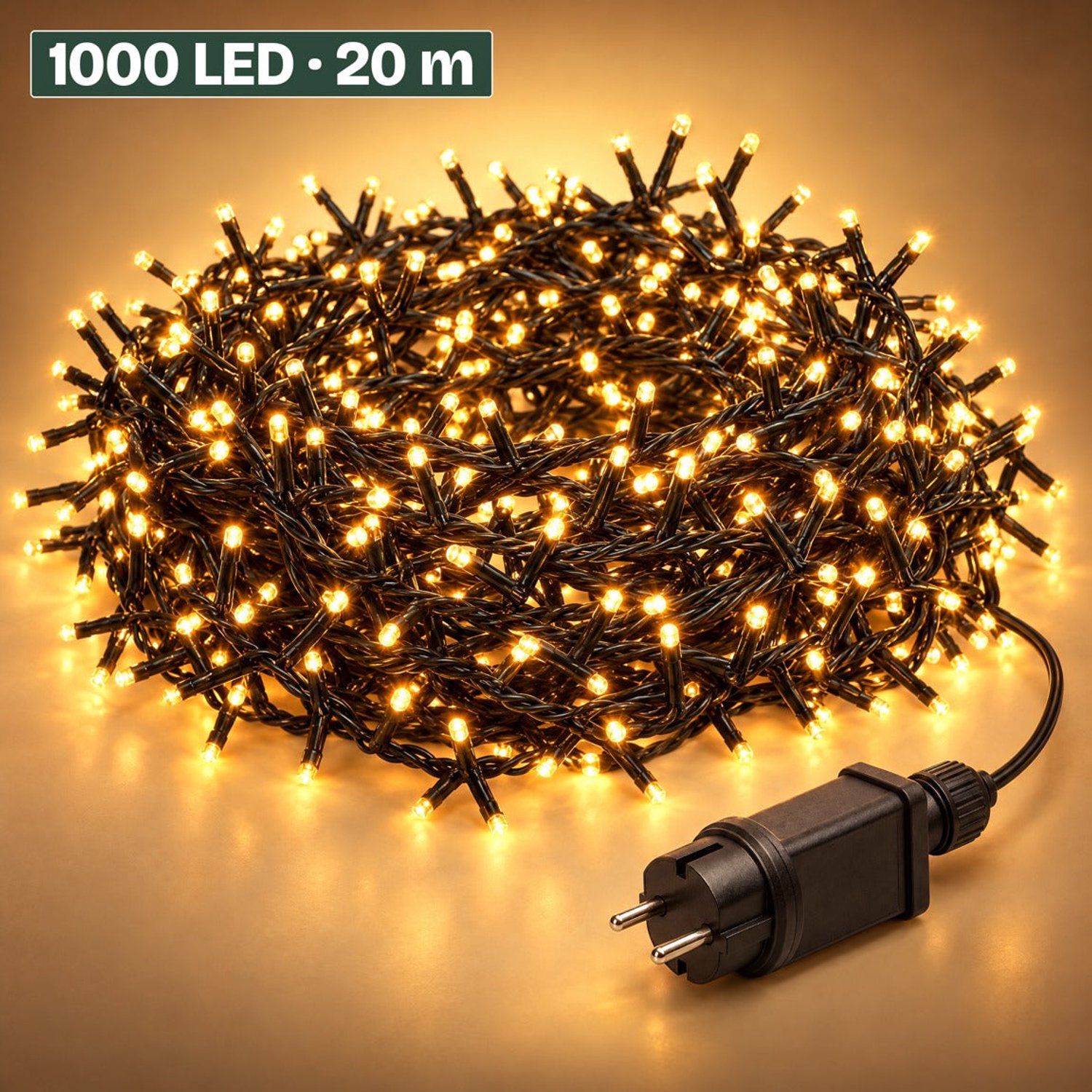 Levano Kerstverlichting Buiten 1000 LED 20 m Extra Warm Wit - Kerstboomverlichting met Timer en Geheugen - Lichtfuncties - Lichtsnoer voor Binnen en Buiten - Microcluster - Clusterverlichting Kerstboom - Lichtslinger - Kerstlampjes