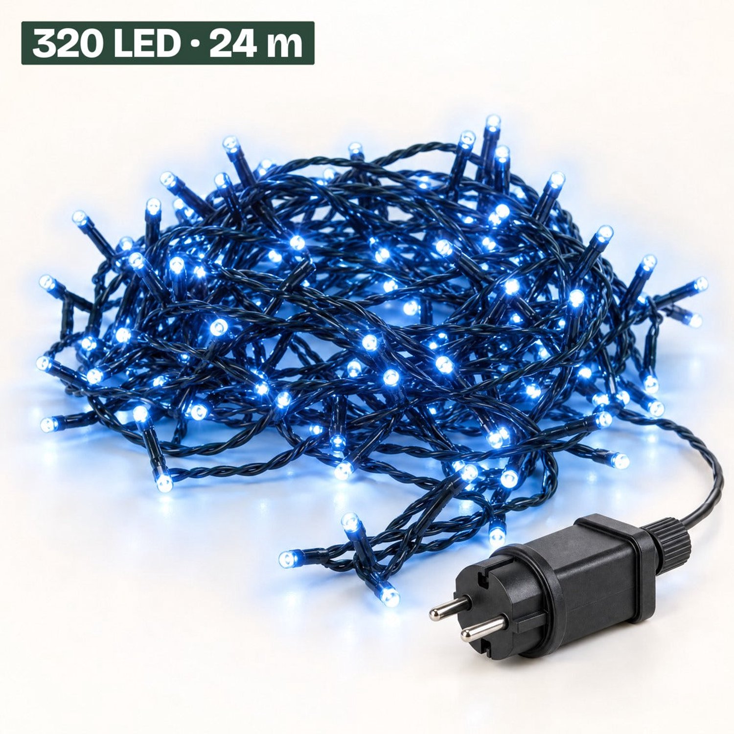 Levano Kerstverlichting Buiten 320 LED 24 m Blauw - Lichtsnoer voor Binnen en Buiten - Kerstlampjes met Stekker - Kerstboomverlichting - Lichtslinger - Kerstlichtjes - Lichtketting - Kerstversiering - Timer - Lichtfuncties - Geheugen