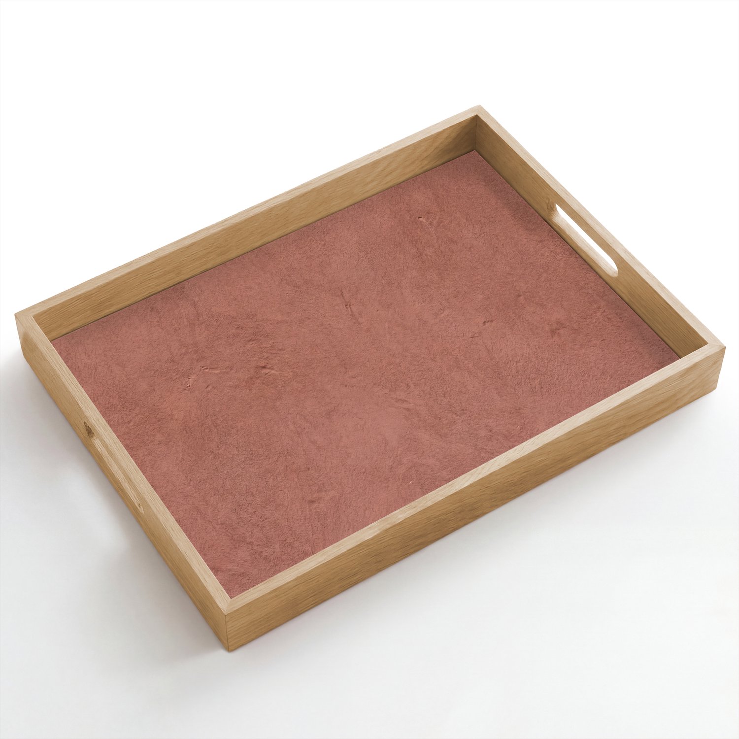 Dienblad hout 50x35 cm - Schootdienblad - Textuur - Roodbruin - Grof - Modern - Borrelplank rechthoek - Plateau dienbladen