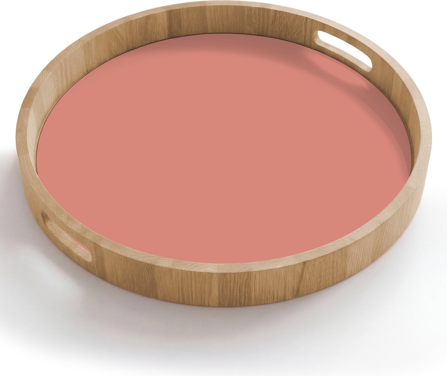 Dienblad rond 50x50 cm - Schootdienblad hout - Earthy - Rose - Koraal - Borrelplank rechthoek - Plateau houten dienbladen