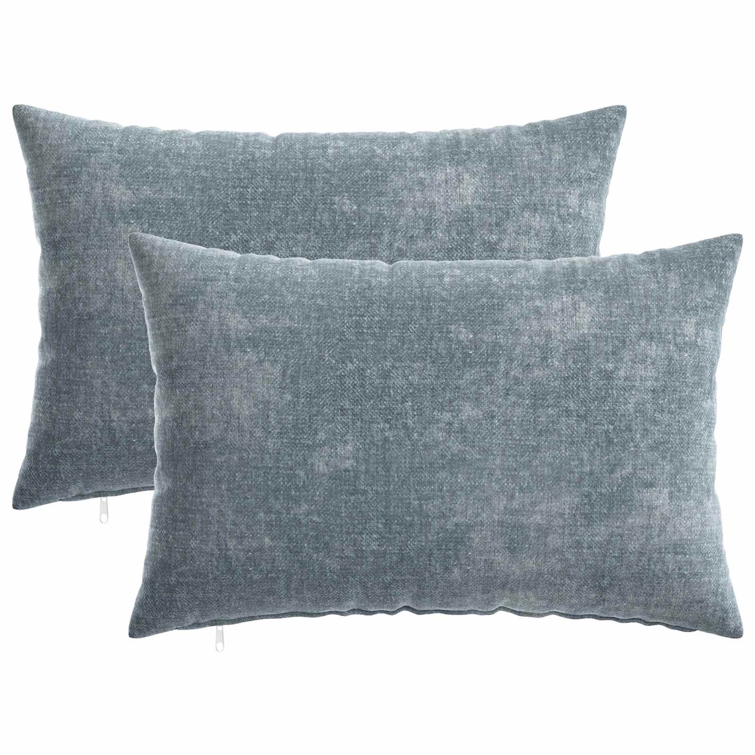 vidaXL Dekenkussen - 2 - st - HEERLEN - Lichtblauw - 30 - x - 50 - cm - Chenille - Stof