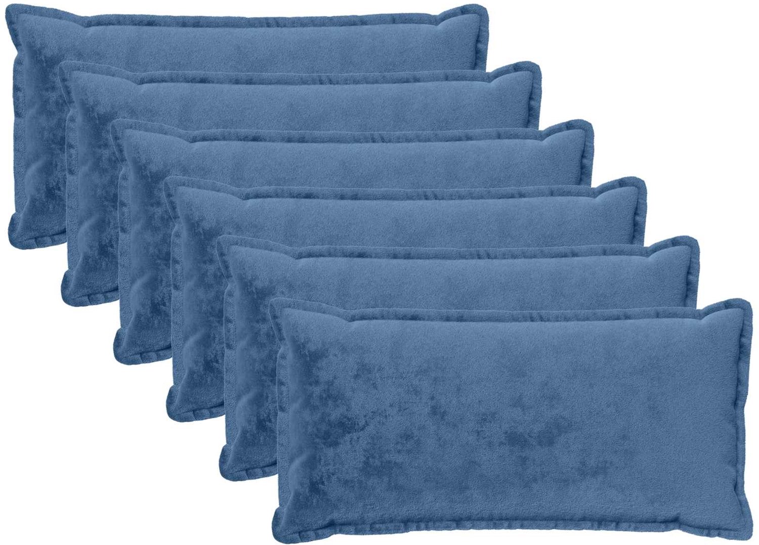 vidaXL Dekenkussen - 6 - st - HOUTEN - Lichtblauw - 40 - x - 70 - cm - Flanel