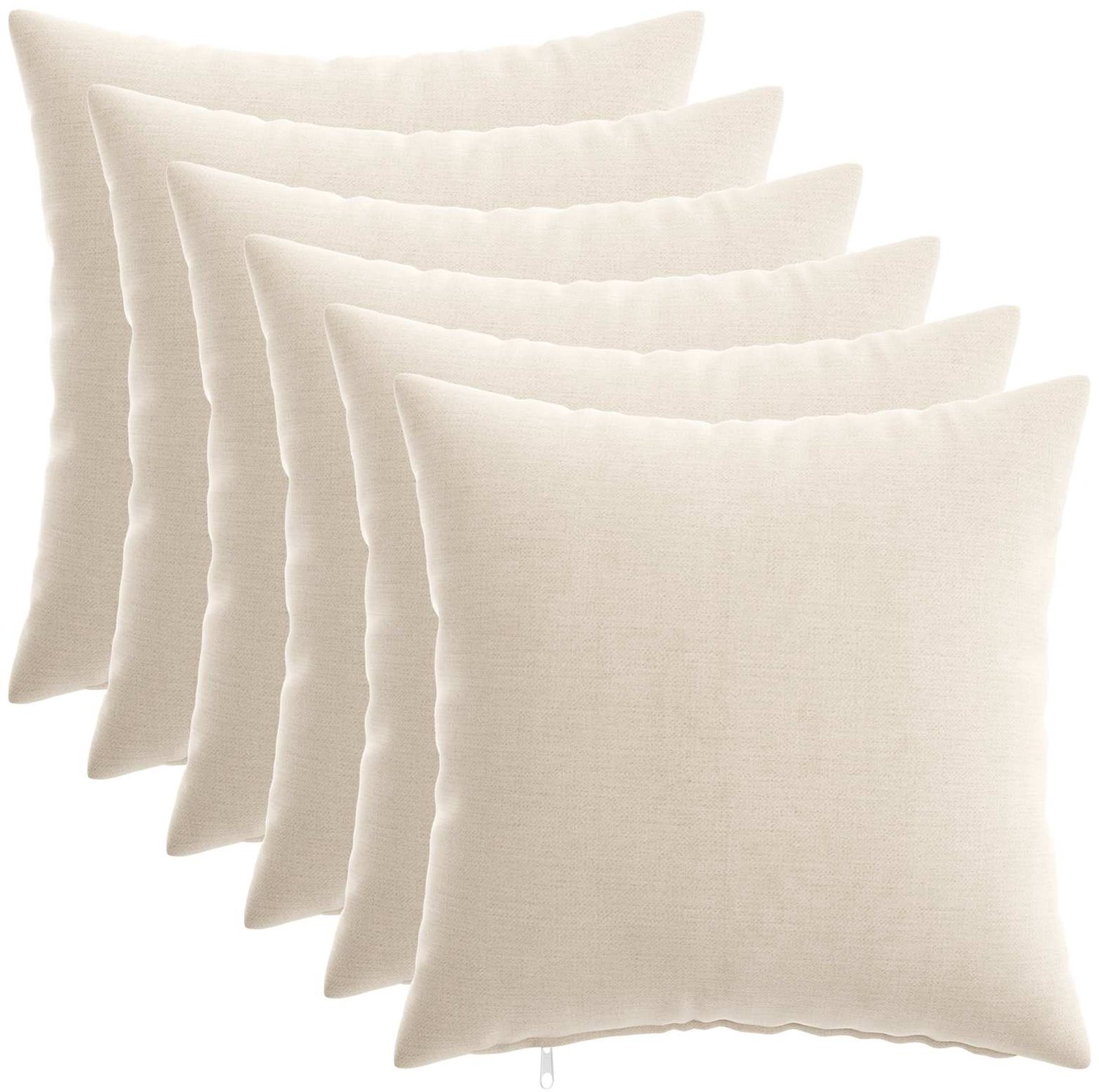vidaXL Dekenkussen - 6 - st - HEERLEN - Crèmekleurig - 40 - x - 40 - cm - Chenille - Stof