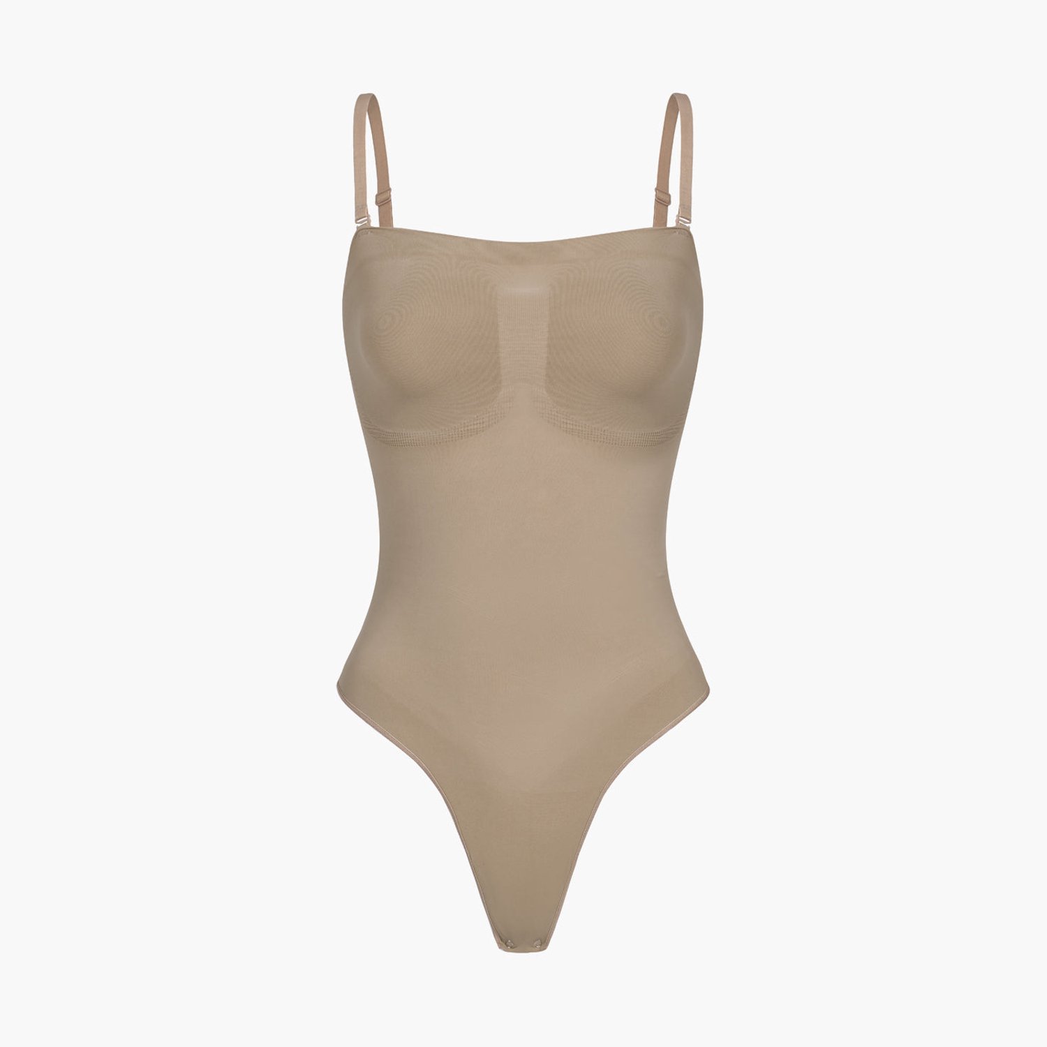 cfab Strapless corrigerende bodysuit met strikjes - Donkerbeige - 2XL - Corrigerende Body - Naadlos - corrigerend ondergoed dames