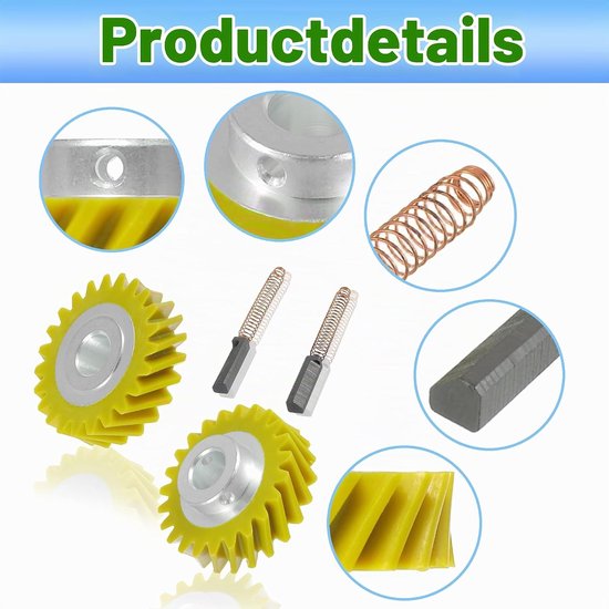 2 stuks vervangende wormwiel voor mixer, geschikt voor W10112253, nylon materiaal, duurzame onderdelen — afbeelding 3