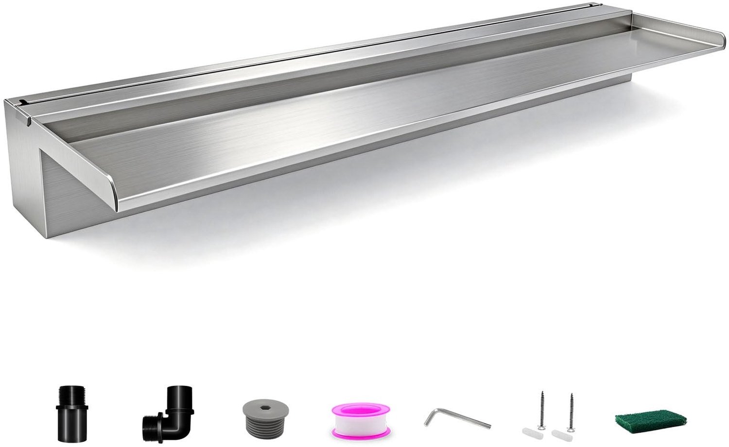 Watervalmes 90 cm - Roestvrij staal met afdekplaat