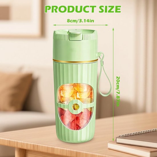 Mini Blender 400ml met 10 Stalen Messen en USB Oplaadbaar — afbeelding 2