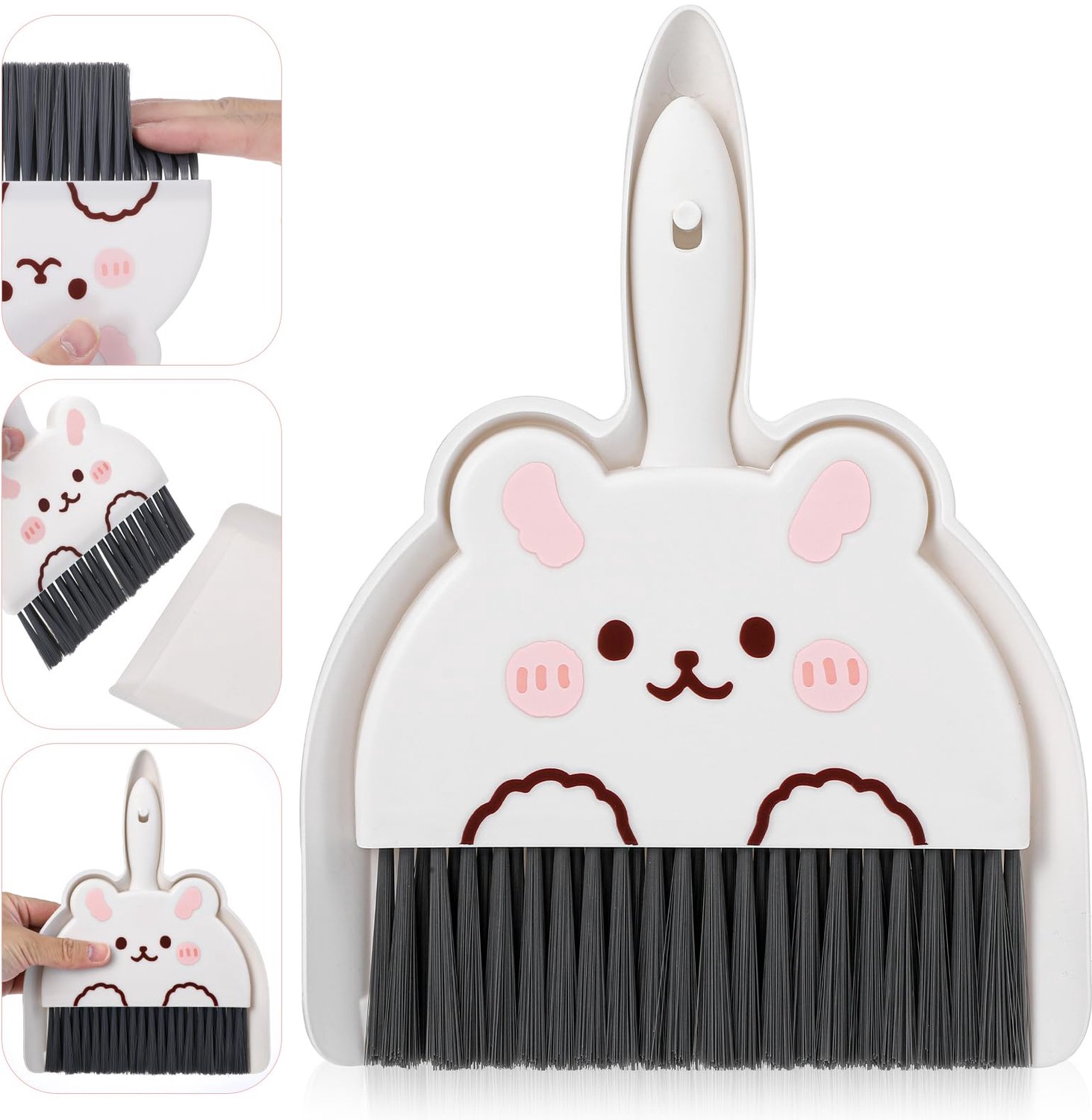 Ouligay Mini Broom en Schop Set - Handveger en Schep voor Thuis, Kantoor en Huisdieren