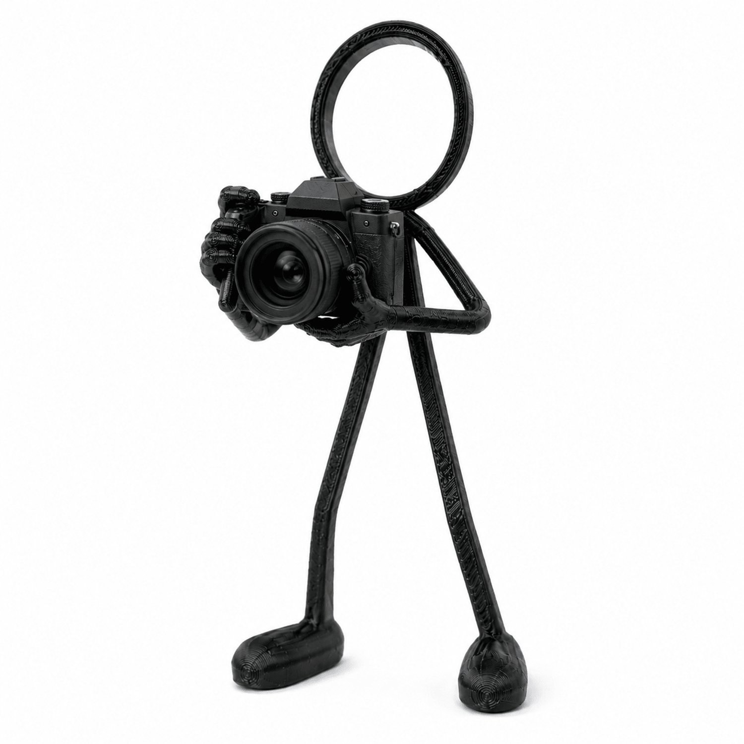 Stickyman Mannelijke Fotograaf - zwart - 20 cm hoog - zonder voetstuk