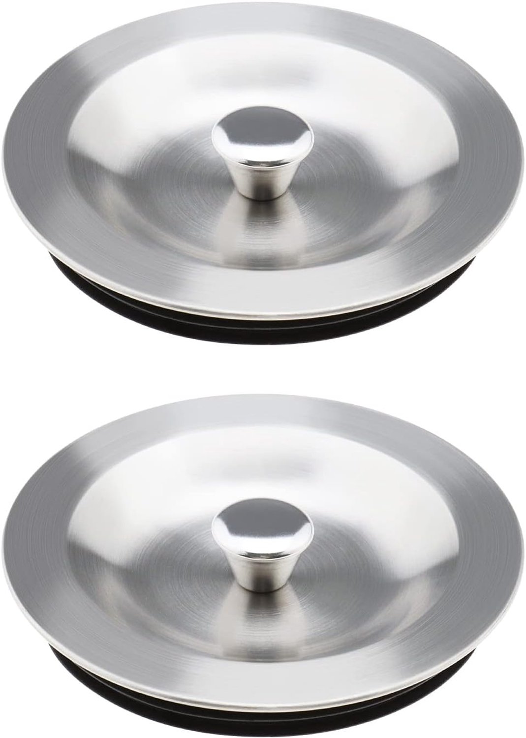 2x RVS Spoelbakstop 90mm met Rubberen Afdichting