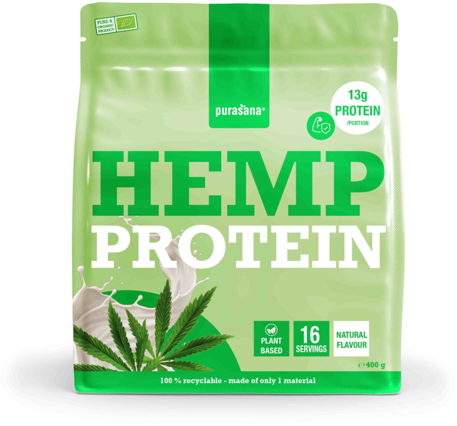 Purasana Vegan Protein Hennep Natuur BIO 400 gr