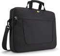 Zwarte Case Logic laptoptas met handgrepen, ritssluiting en een Case Logic logolabel.