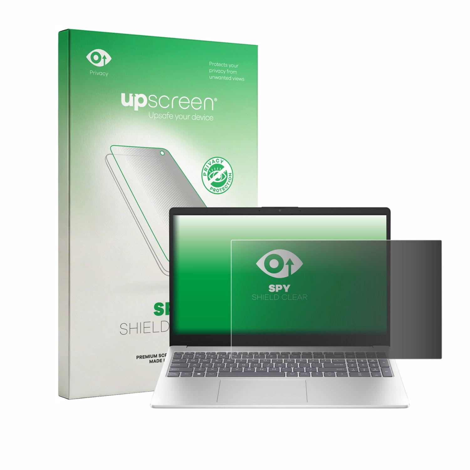 upscreen - privacy screenprotector voor HP 15-fd1750ngx - Folie Beschermfolie Blauwlichtfilter