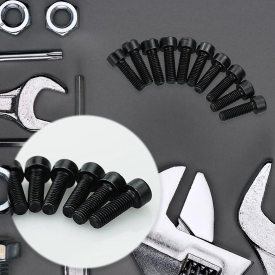 12x Fietsbidonhouder Schroeven M5x16mm Carbon Staal Zwart — afbeelding 2