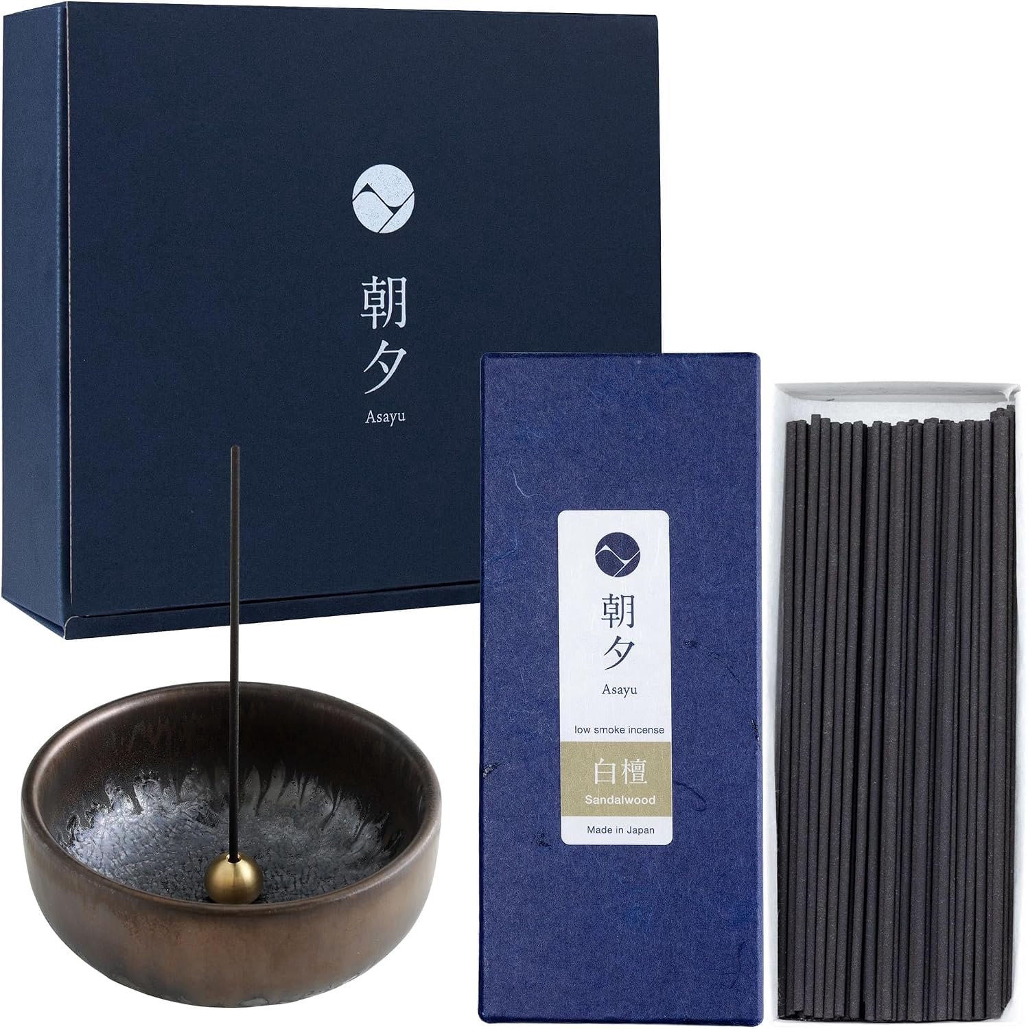 Zen Rookstokjes & Houder Set - Sandelhout - Handgemaakt in Japan