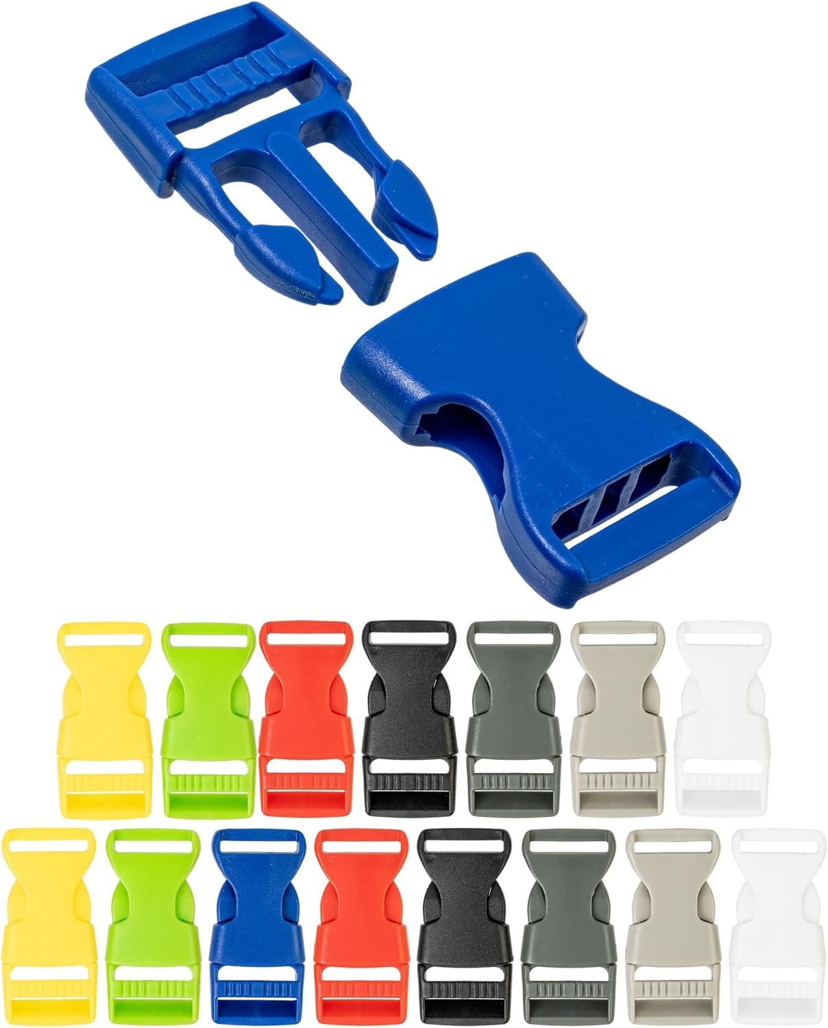 Kleurrijke Plastic Gespen Set - 16 Stuks, 8 Kleuren