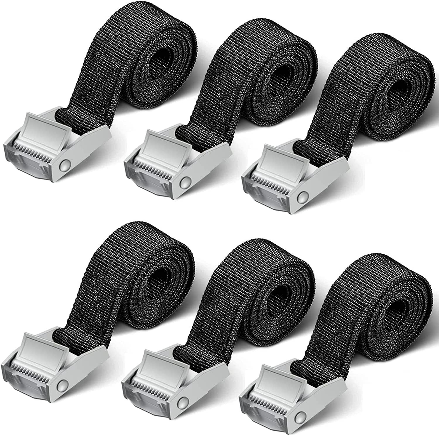 Spanbanden set van 6 - 50 cm - Zwart - Tot 250 kg draagkracht - Ideaal voor motoren en fietsen - Homevero
