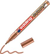 edding 751 glanslakmarker - koper - 1 verfstift - ronde punt 1-2 mm - verfpen voor glas, stenen, hout, plastic, papier - waterproof, hoge dekking