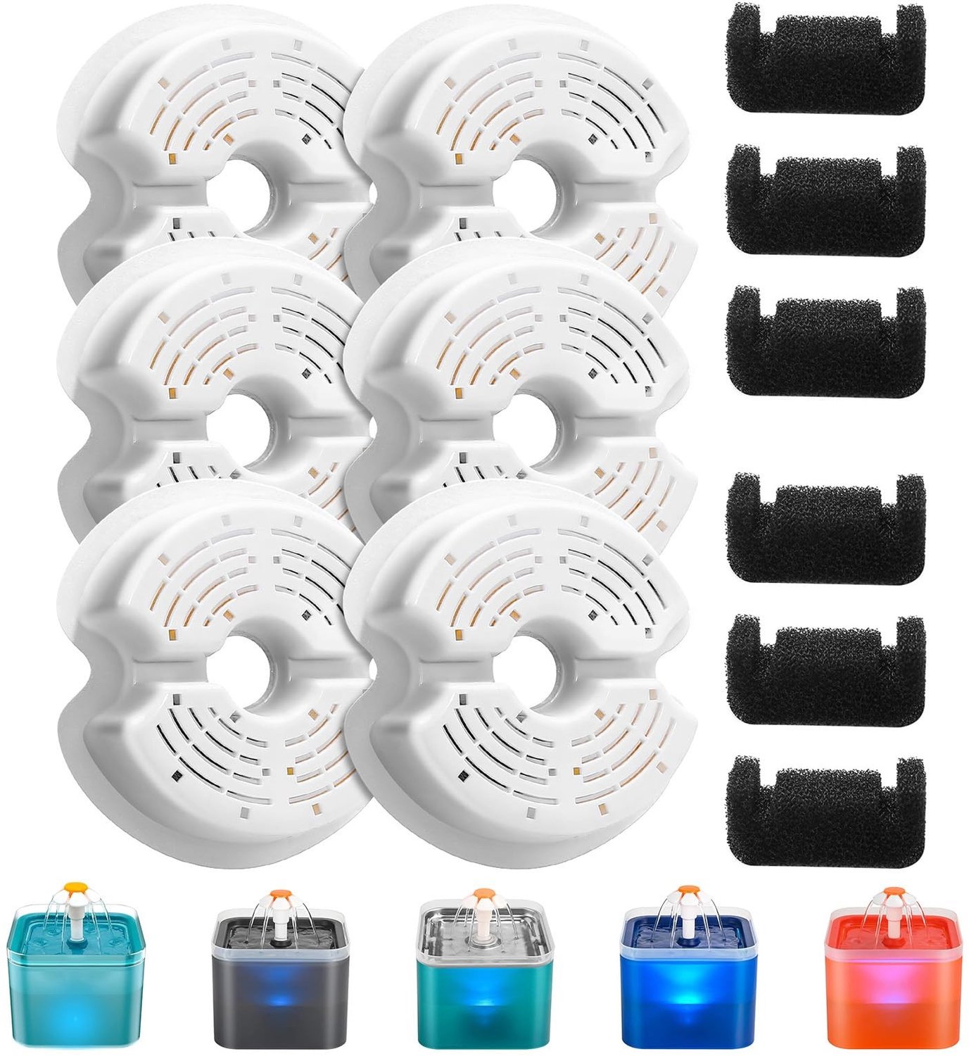 Kattenfontein Filters, 6 Stuks voor F2 Modellen