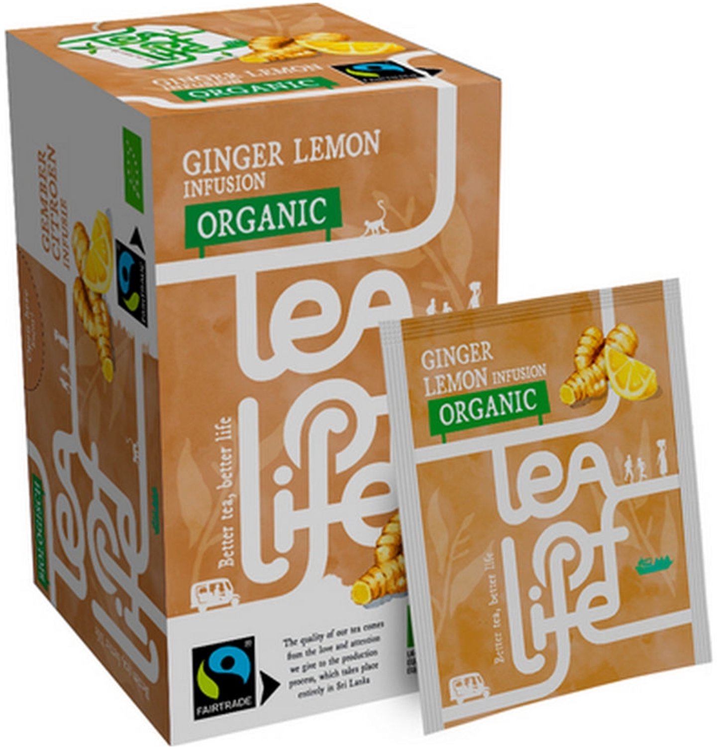 Tea of Life | Ginger Lemon | Organic | 25 x 1.5 gram | Omdoos 24x