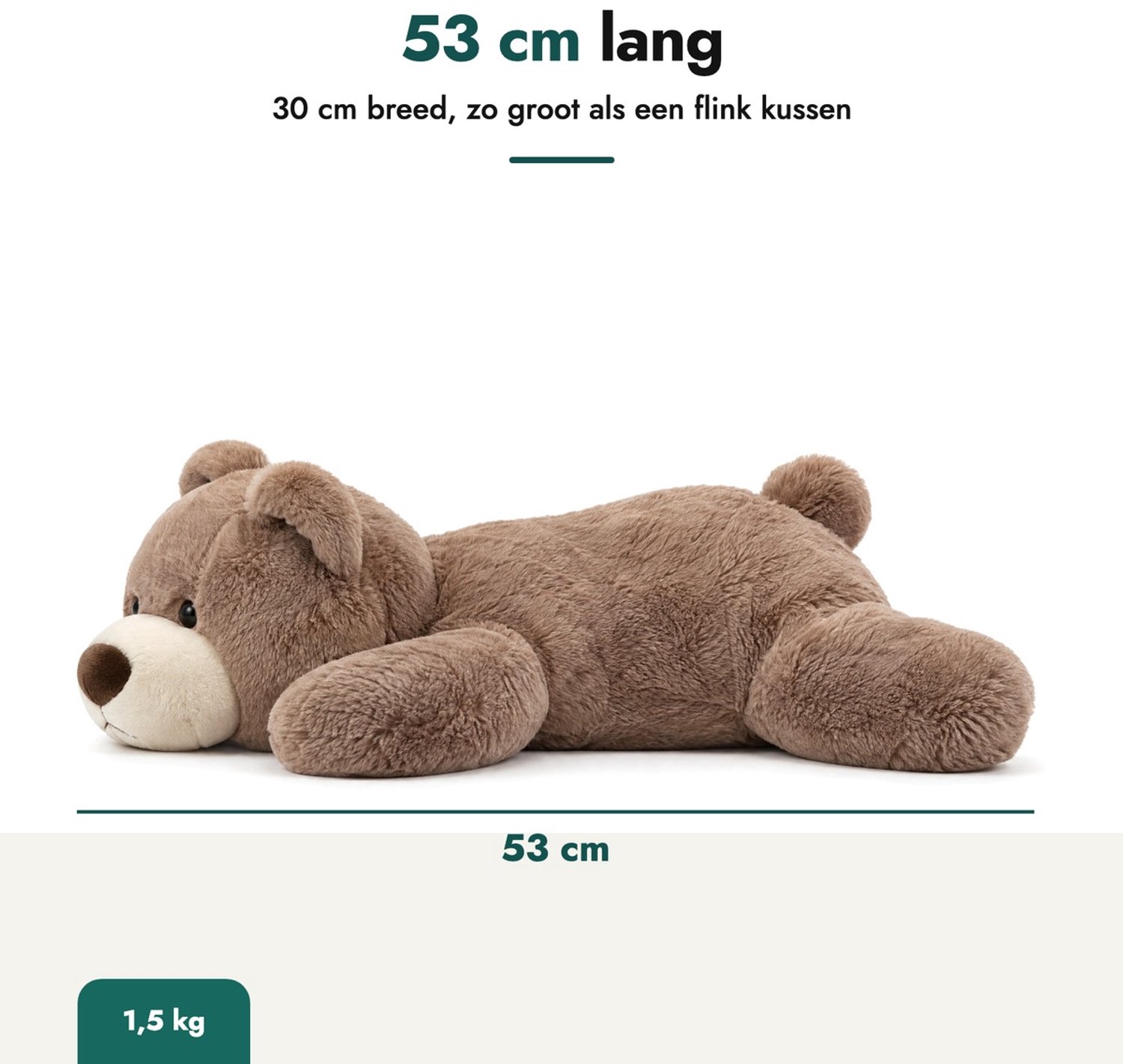 Verzwaringsknuffel Beer – Verzwaarde Zware Knuffel met Gewicht 1.5kg – Sensorische Knuffel – Anxiety Knuffel voor Volwassenen & Kinderen — afbeelding 2