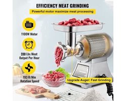 Elektrische Vleesmolen – Vleesmaler – Vleesmolen Machine – Vleesvermaler – Vleesmaler Elektrisch – 850W Motor – Roestvrij Stalen Behuizing