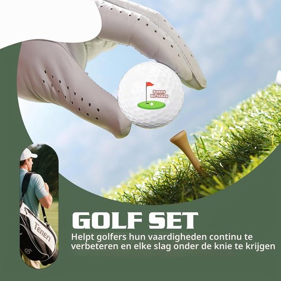 Golfballen cadeauset 6 stuks - gepersonaliseerd met opbergzak - grappige golfballen voor mannen en vrouwen - Vemera — afbeelding 2