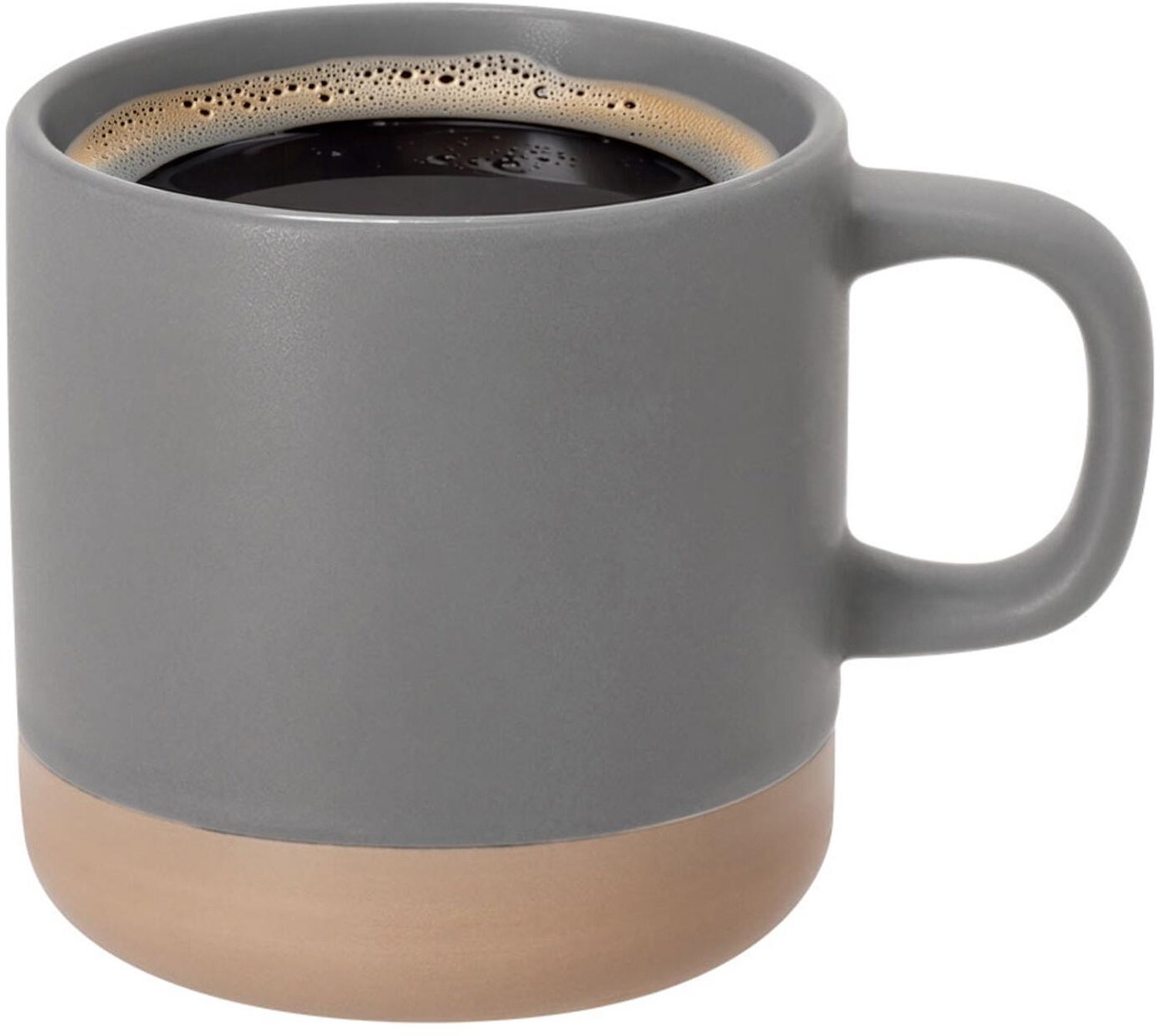 Bellatio Design Koffiekopjes Eliza - 1x stuks - grijs/beige - 350 ml - mokken - keramiek - bekers - 2 kleurig