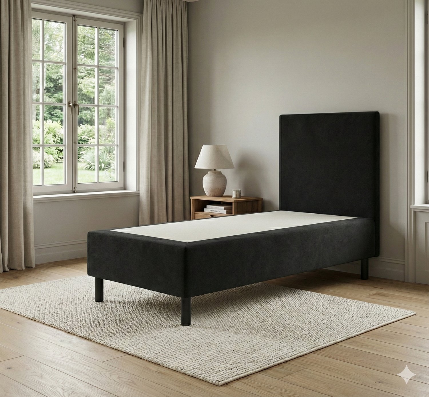 Boxspring DreamLux - 70x220 Zonder matras - Zwart Glad - Puntrust Bedden