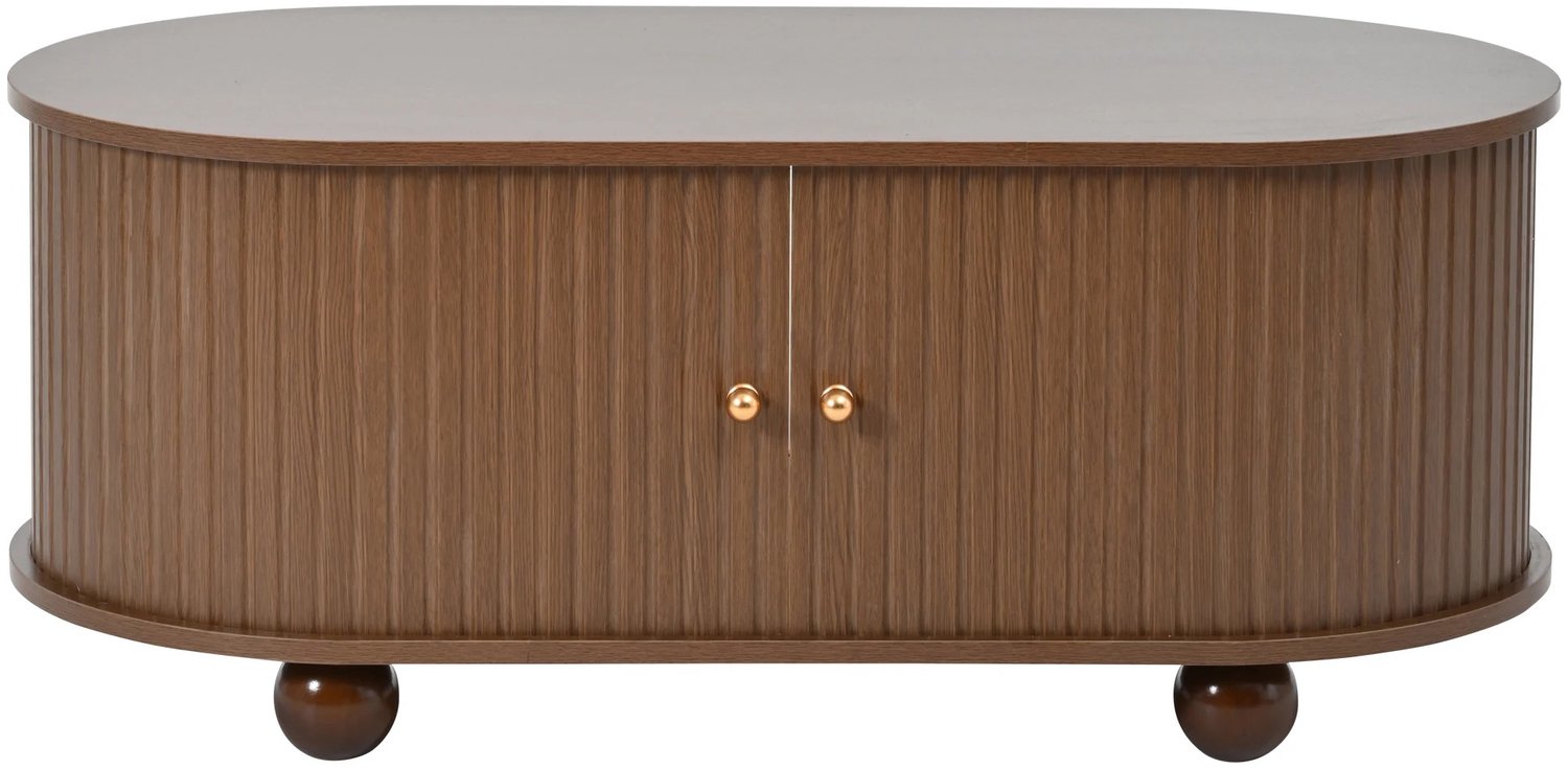 Lamor Walnoot Salontafel - Salontafels - Lage tafel - Tafels - Opbergruimte - Woonkamer - 100 × 50 × 40 cm - Bijzettafel