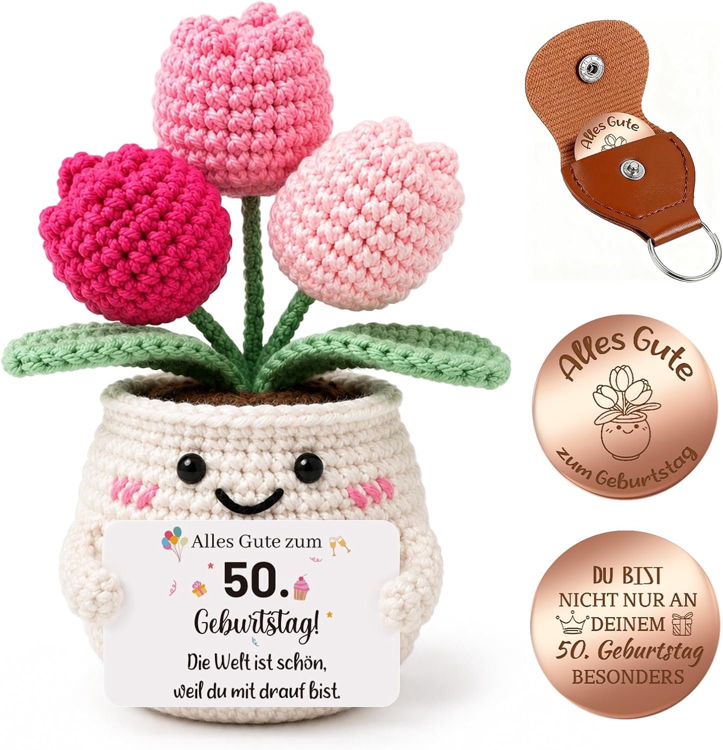 Geschenk voor 50e verjaardag vrouw - Pocket Hug tulpen