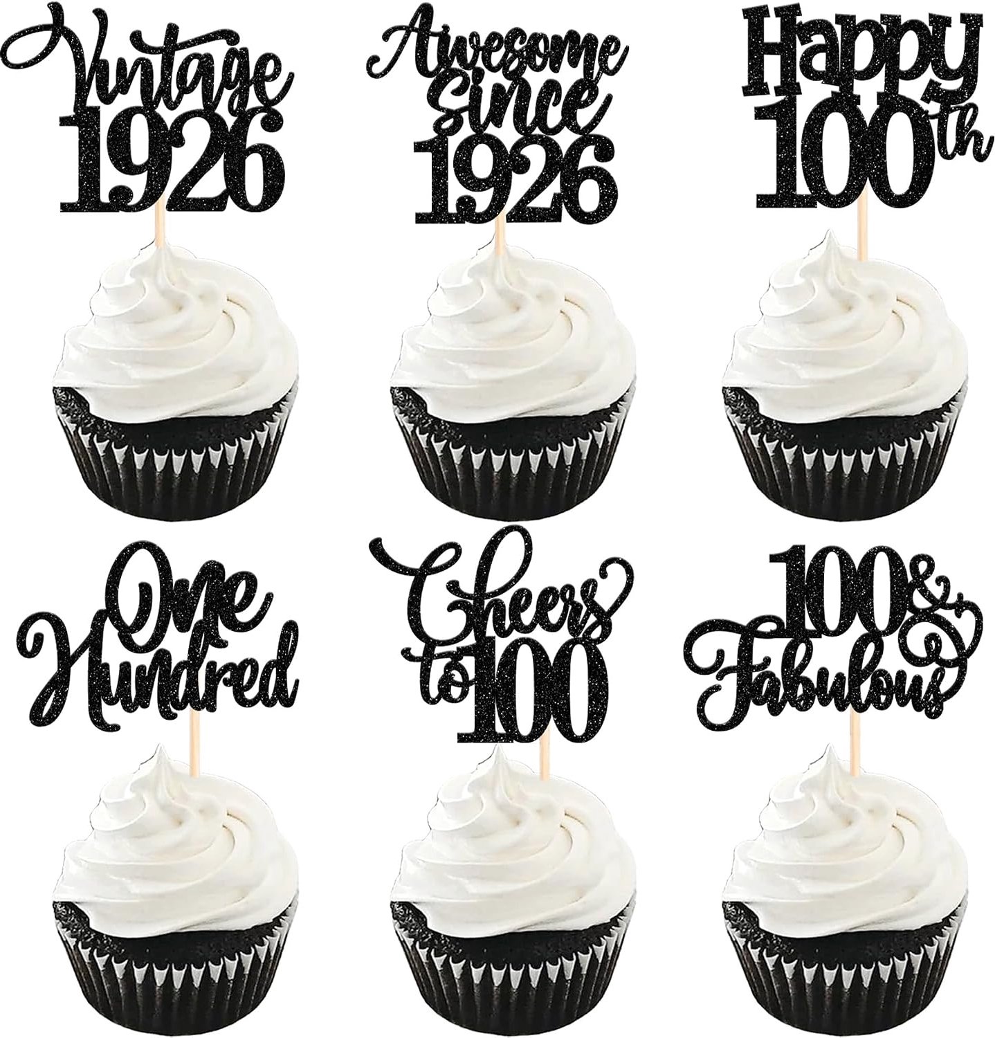 30 Cupcaketoppers 100e verjaardag