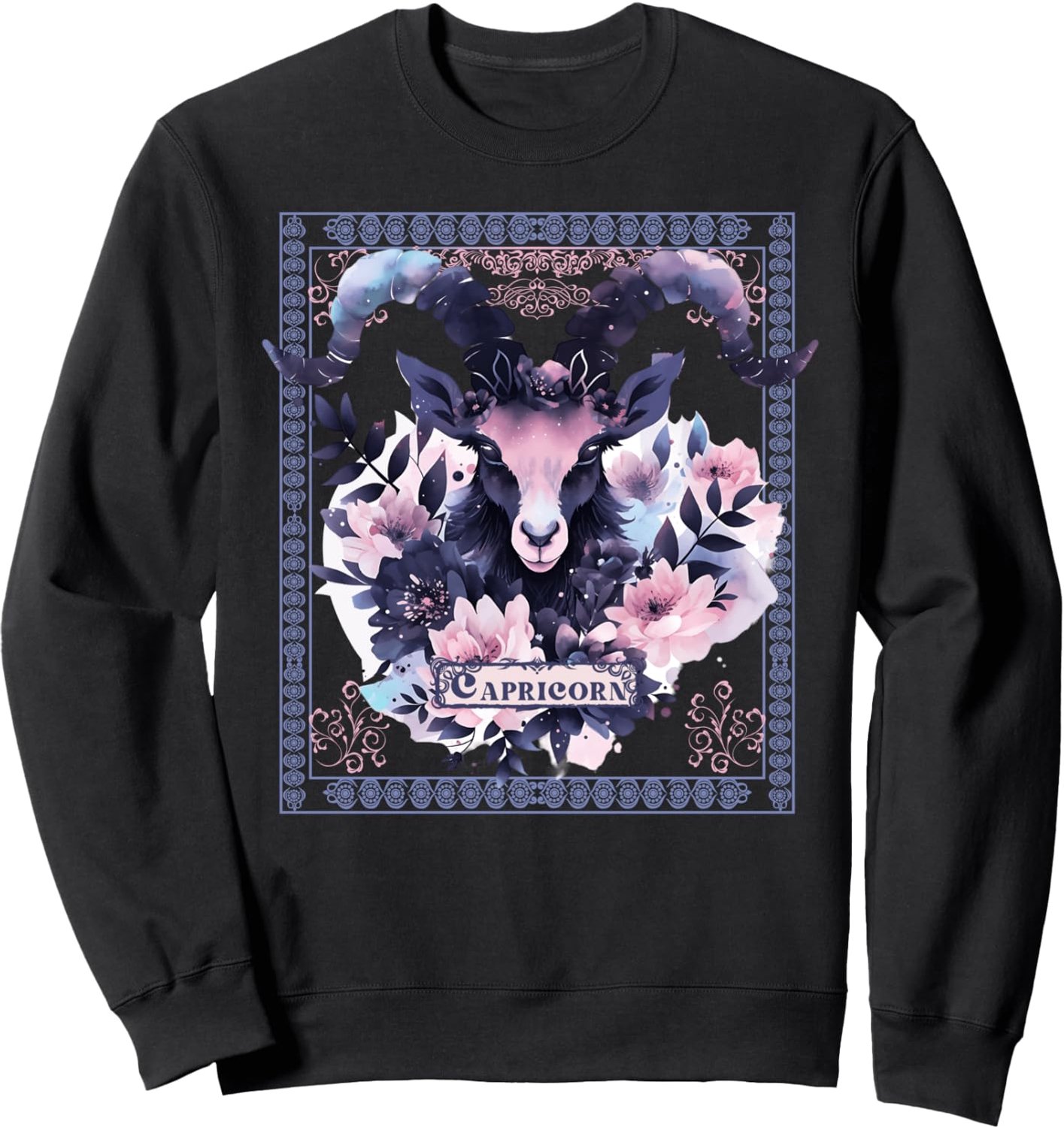 Sweatshirt met steenbok design in pastel goth stijl
